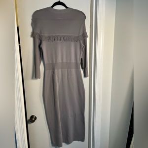 Gray long Eva Mendes dress